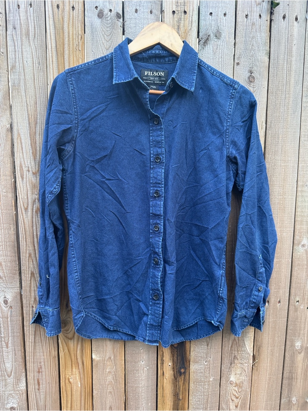 Filson Women's Indigo Blue Denim Button-Up Shirt